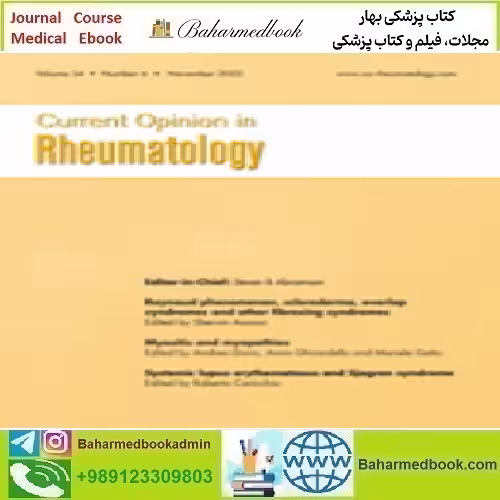 Current Opinion in Rheumatology Volume 34 1 to 6 2022 TRUE