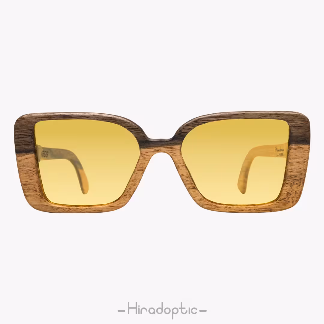 عینک شب چوبی فشن گردو 03