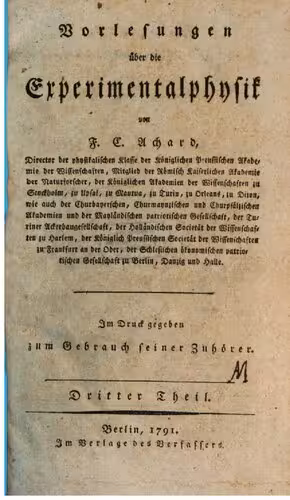 خرید و دانلود نسخه کامل کتاب Vorlesungen über die Experimentalphysik
