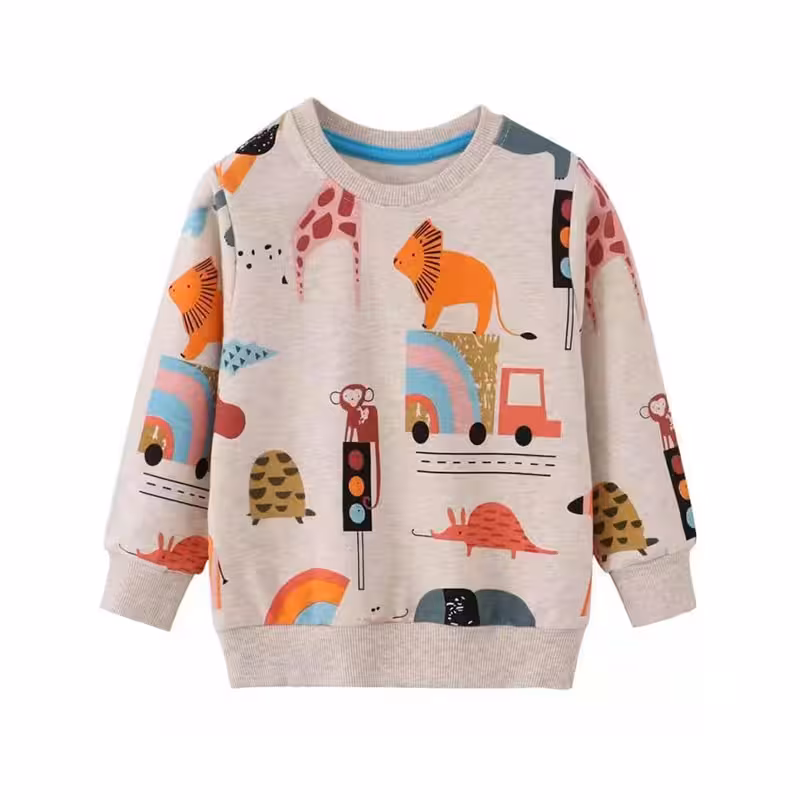 تیشرت آستین بلند بچه گانه طرح حیوانات