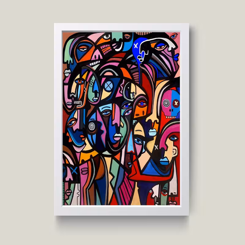 تابلو مدل دکوراتیو چهره در چهره کدG12-30 | دنیای قاب