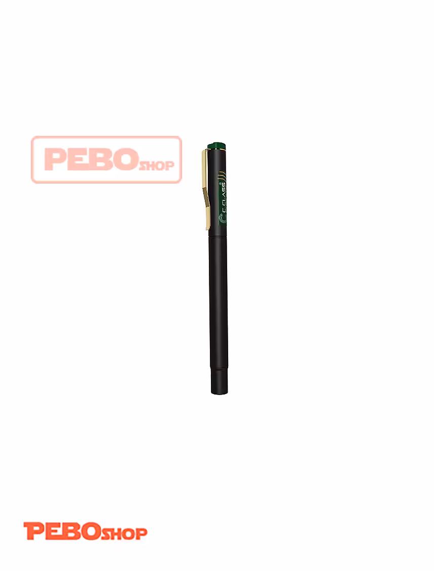 خودکار ژله ای سبز گیره طلایی سی کلاس