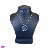 نیم ست نقره زنانه سواروسکی مدل مکعب و پروانه کد 120018