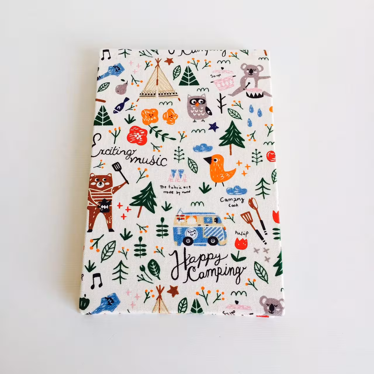 دفتر پارچه ای طرح خبر نگاری ساده Fabric Handmade Notebook