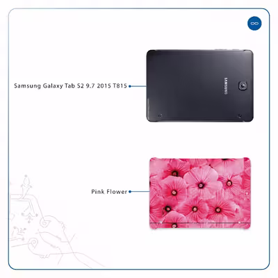 برچسب پوششی ماهوت مدل Pink-Flower مناسب برای تبلت سامسونگ Galaxy Tab S2 9.7 2015 T815