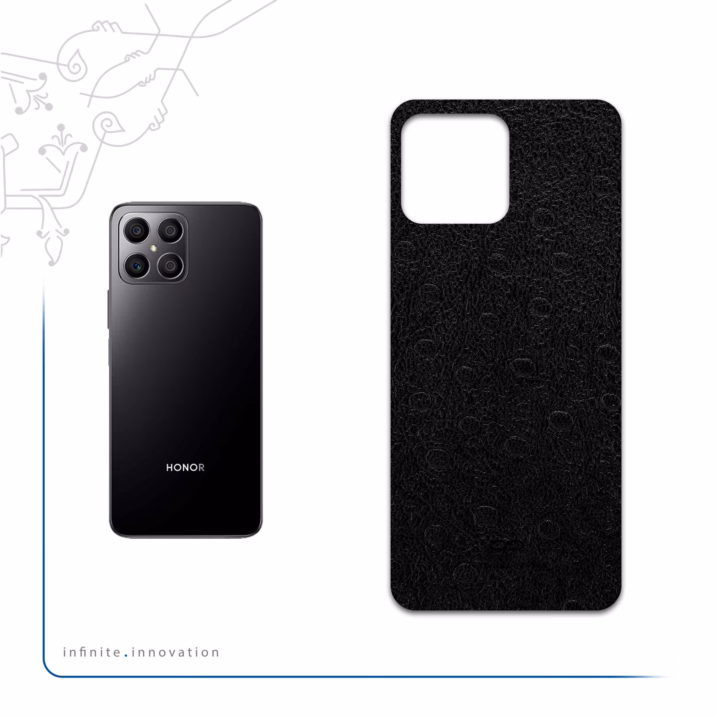 برچسب پوششی ماهوت مدل Ostrich-Leather مناسب برای گوشی موبایل آنر X8