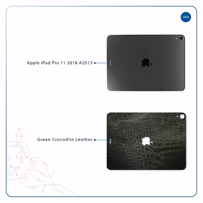 برچسب پوششی ماهوت مدل Green-Crocodile-Leather مناسب برای تبلت اپل iPad Pro 11 2018 A2013