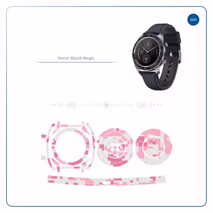 برچسب ماهوت طرح Army Pink pixel مناسب برای ساعت هوشمند آنر watch magic
