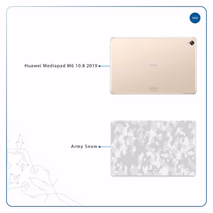 برچسب پوششی ماهوت مدل Army-Snow مناسب برای تبلت هوآوی Mediapad M6 10.8 2019