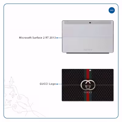 برچسب پوششی ماهوت مدل GUCCI-Logo مناسب برای تبلت مایکروسافت Surface 2 RT 2013