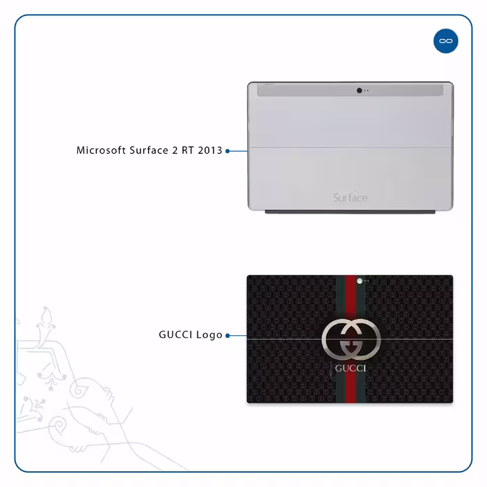 برچسب پوششی ماهوت مدل GUCCI-Logo مناسب برای تبلت مایکروسافت Surface 2 RT 2013