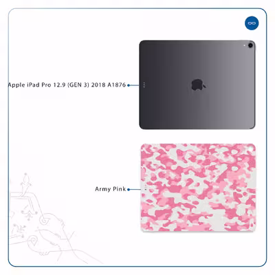 برچسب پوششی ماهوت مدل Army-Pink مناسب برای تبلت اپل iPad Pro 12.9 (GEN 3) 2018 A1876