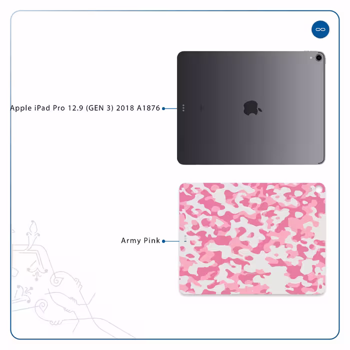 برچسب پوششی ماهوت مدل Army-Pink مناسب برای تبلت اپل iPad Pro 12.9 (GEN 3) 2018 A1876