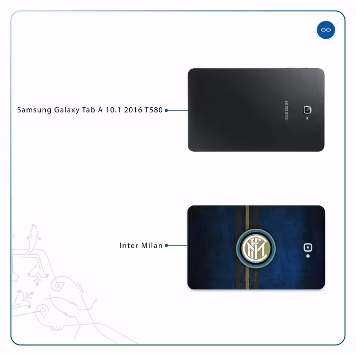 برچسب پوششی ماهوت مدل Inter-Milan مناسب برای تبلت سامسونگ Galaxy Tab A 10.1 2016 T580