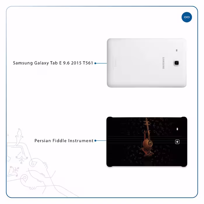 برچسب پوششی ماهوت مدل Persian Fiddle Instrument مناسب برای تبلت سامسونگ Galaxy Tab E 9.6 2015 T561