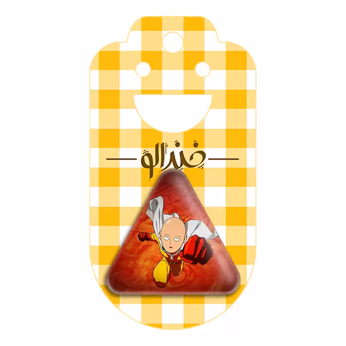 پیکسل خندالو طرح سایتاما انیمه مرد تک مشتی One Punch Man مدل مثلثی کد 10522