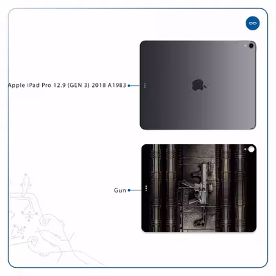 برچسب پوششی ماهوت مدل Gun مناسب برای تبلت اپل iPad Pro 12.9 (GEN 3) 2018 A1983
