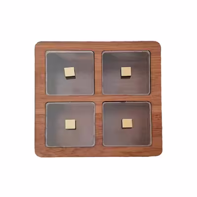 جعبه دمنوش مدل Cube-wood کد 125