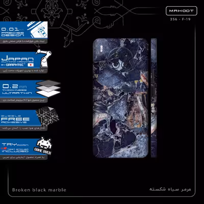 برچسب پوششی ماهوت مدل Broken black marble-FullSkin مناسب برای گوشی موبایل آنر 50 Lite