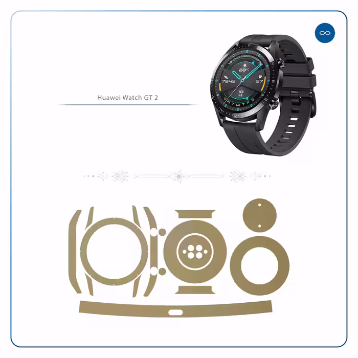 برچسب ماهوت طرح Matte-Gold مناسب برای ساعت هوشمند هوآوی Watch GT2