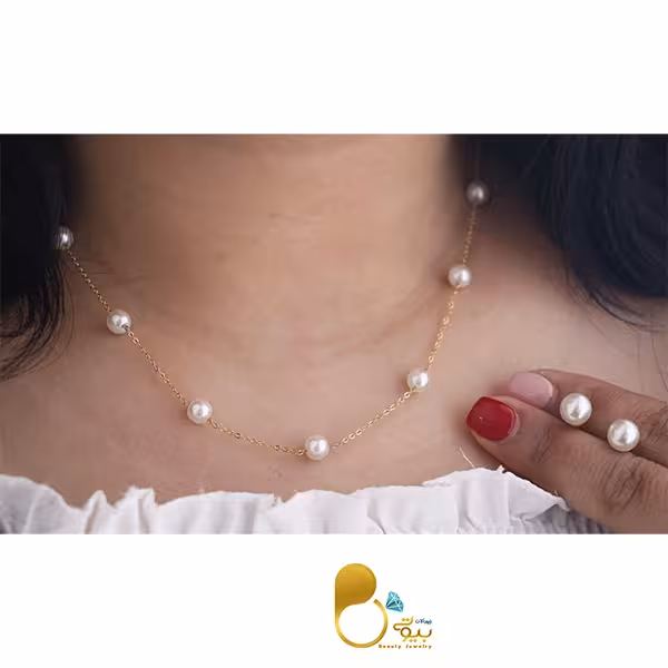 نیم ست مینیمال مرواریدی