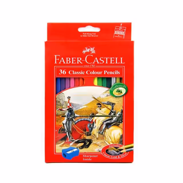 مداد رنگی جعبه ای فابر کاستل مدل Classic بسته 36 عددی
