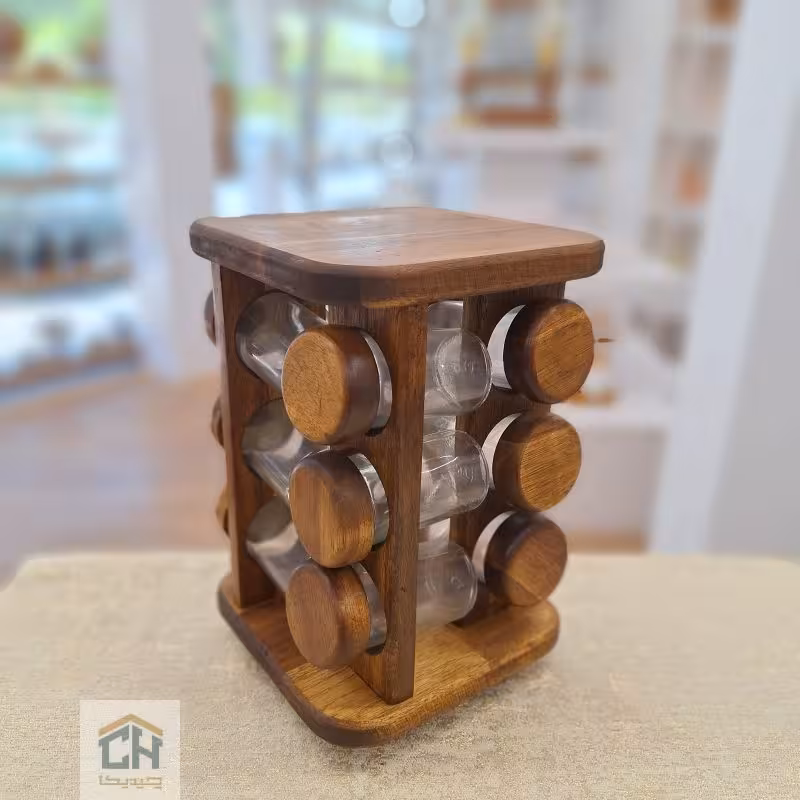 ست جا ادویه 12 تایی گردان طرح مربع مدل ACA99124