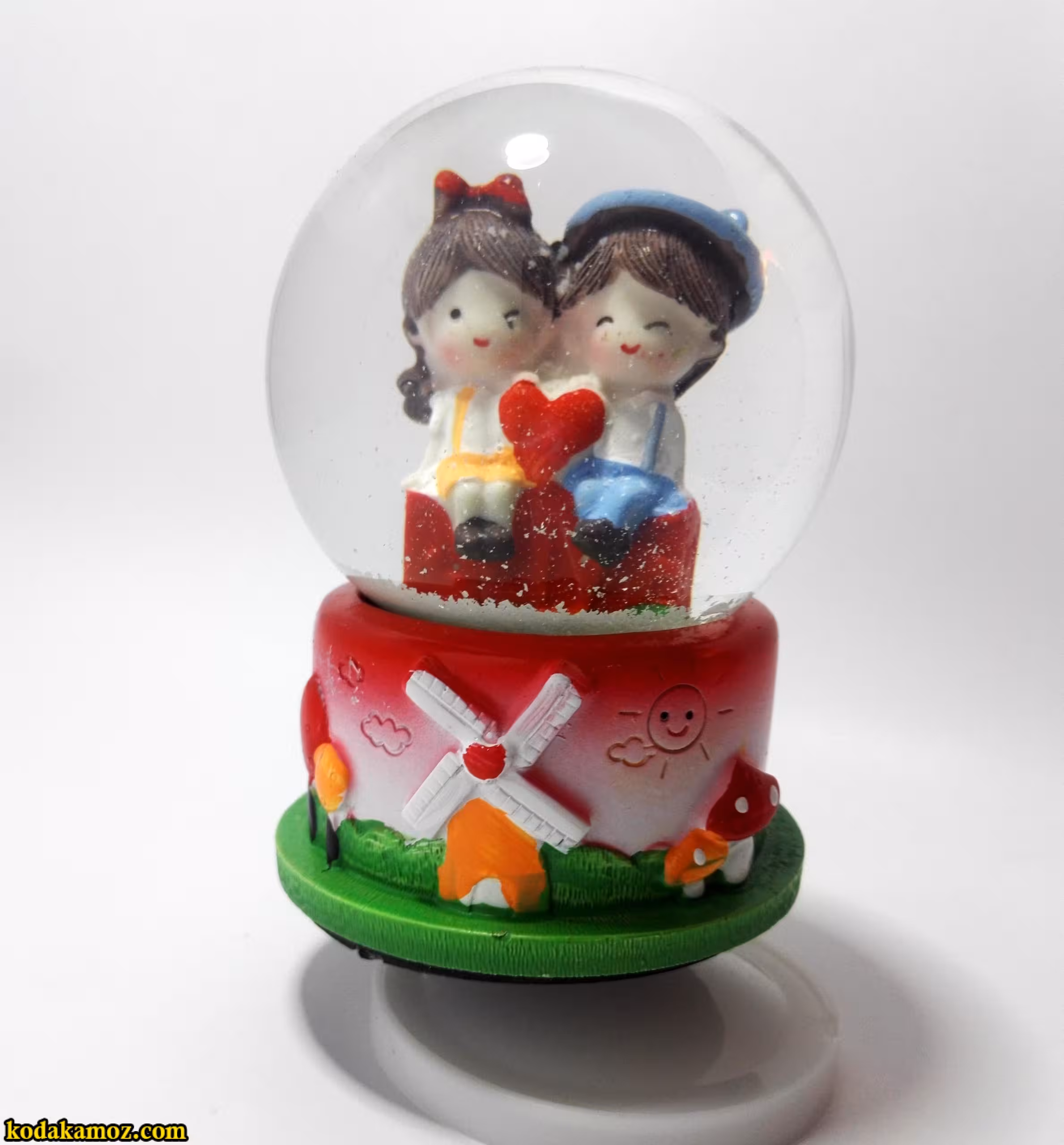 گوی موزیکال برفی (گوی موزیکال دختروپسر آسیاب بادی) سایز متوسط