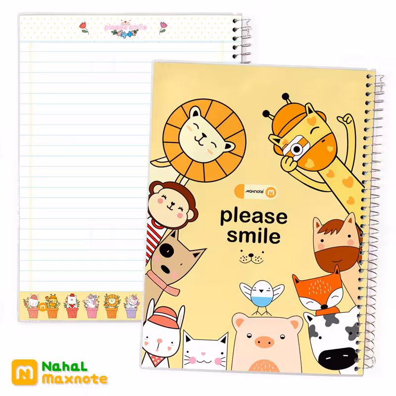 دفتر 100 برگ سیمی طلقی رنگی رنگی کارتونی کد 9125.طرح 6