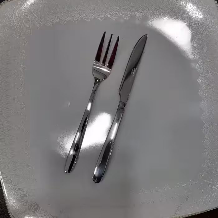 کارد و چنگال میوه یونیک مدل دونا بسته 12 عددی