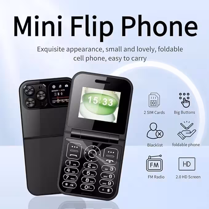 گوشی F15 mini Type-C آیفون15 مینی تاشو دوسیمکارته