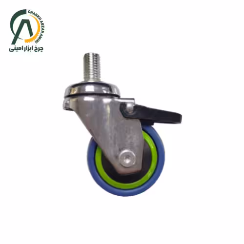 چرخ لوکس پیچی گردان ترمزدار قطر 75 میلی متر