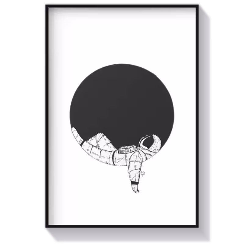 تابلو دکوراتیو مدرن طرح فضانورد خسته