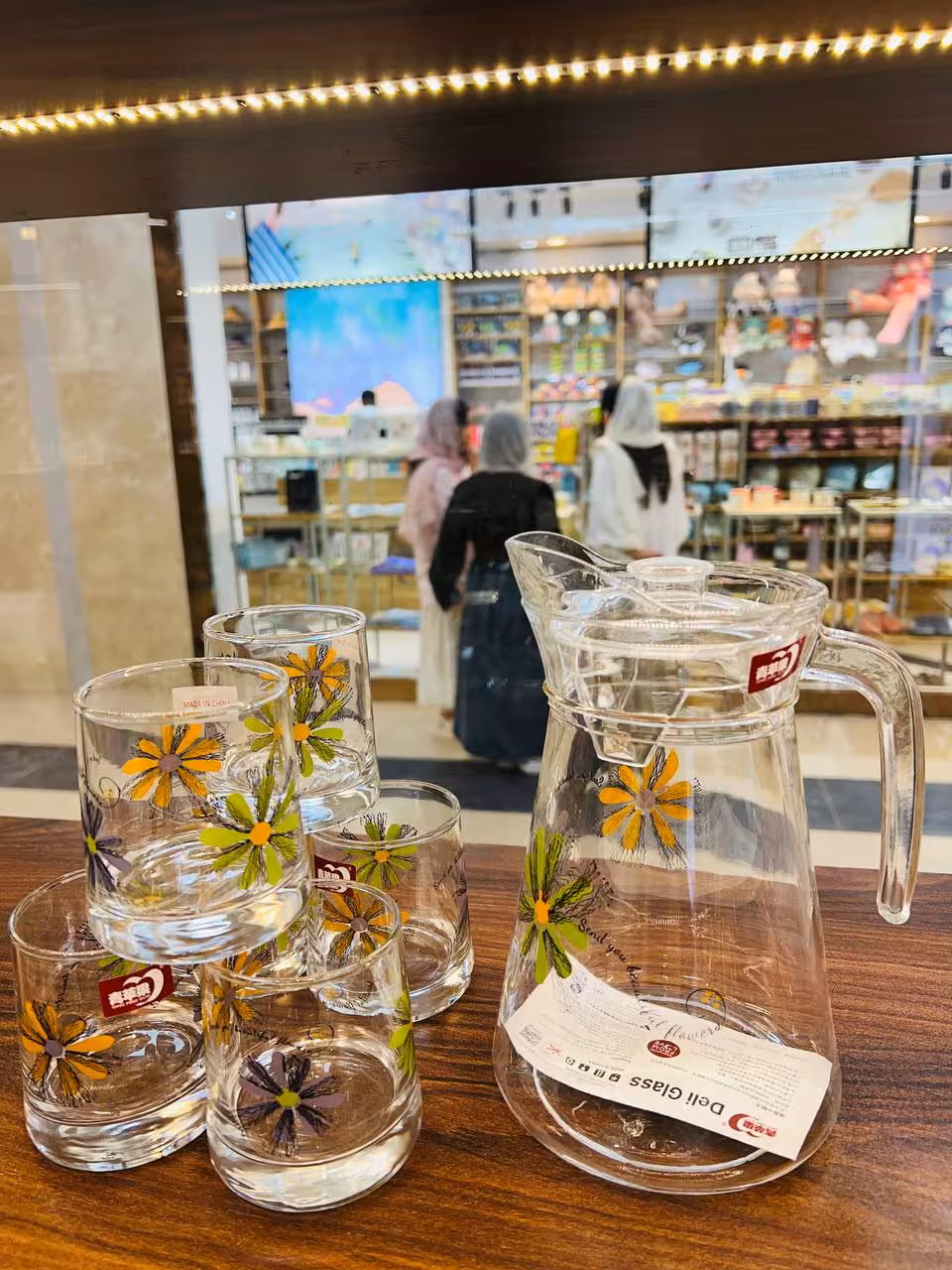 پارچ و لیوان بلور طرح دار دلی EH1009-2/L7E