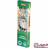 مداد مشکی طرح دار توتو مدل Toto 2059 بسته 12 عددی