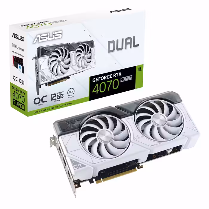 کارت گرافیک ایسوس RTX 4070 SUPER DUAL OC 12GB WHITE