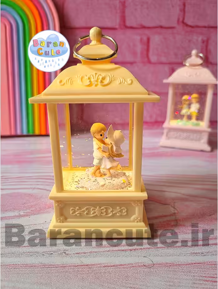 فانوس موزیکال چراغ دار طرح دختر و پسر لیمویی