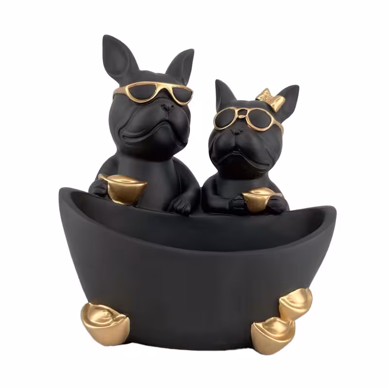 مجسمه مدل آقا و خانم سگ بولداگ کد 1467