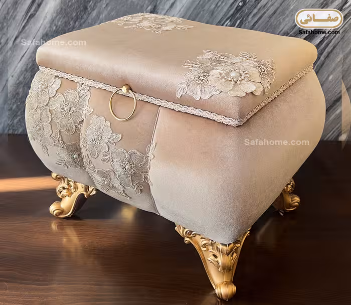 صندوقچه مخمل گل برجسته دایان طرح آدونیس نسکافه ای