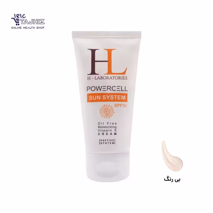 کرم ضد آفتاب بی رنگ اچ ال SPF 50 حجم 50 میلی لیتر