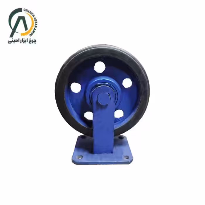 چرخ پاترولی آهنی لاستیکی سبک A ثابت قطر 250 میلی متر