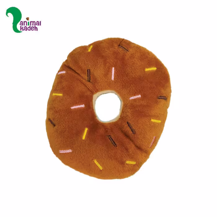 اسباب بازی سگ و گربه دونات پارچه ای مخملی شکلاتی