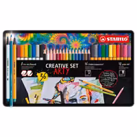 ست مداد رنگی 36 رنگ جعبه فلزی استابیلو کد 87/3193