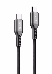 کابل شارژ کنفی USB-C به USB-C، مدل Budi DC253TT12B، طول 1.2 متر