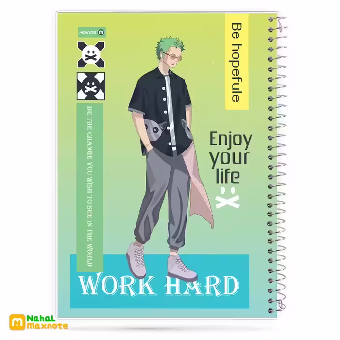 دفتر 60 برگ سیمی طلقی (لایف استایل) کد 9635.طرح 3