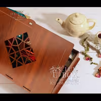 جعبه دمنوش جعبه پذیرایی جعبه چوبی لوکس باکس کد LB033 - 0