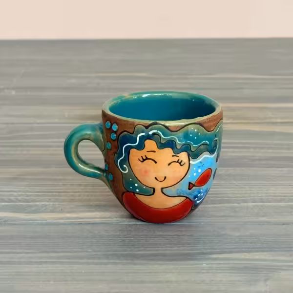 شات اسپرسو دسته دار رنگین گلس طرح نه