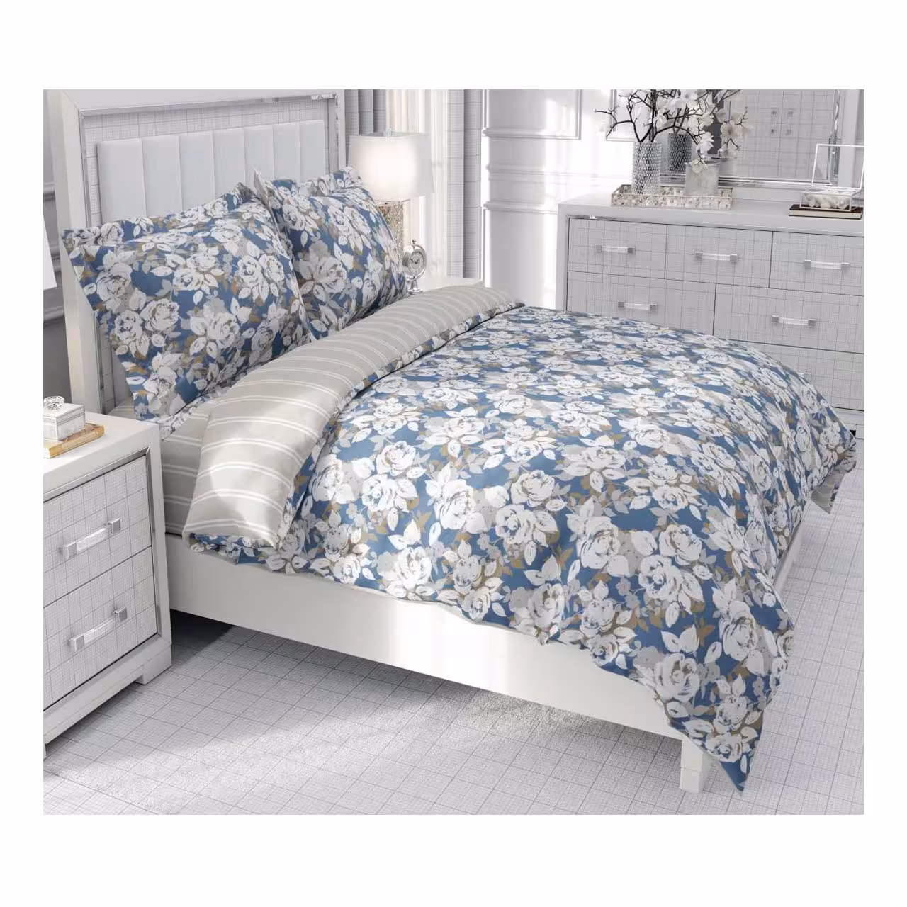 سرویس روتختی یک نفره کارینا مدل ساتین پنبه 4 تکه کد 79