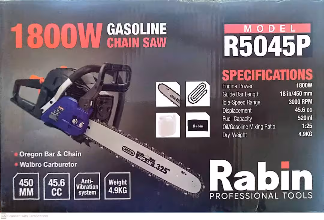اره درخت بر بنزینی 45 سانت رابین با کاربراتور ژاپنی مدل R5045P