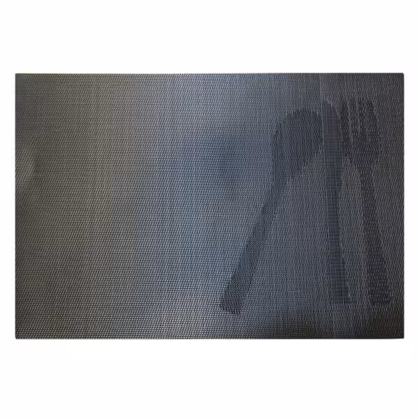 زیر بشقابی مستطیل طرح قاشق و چنگال مشکی